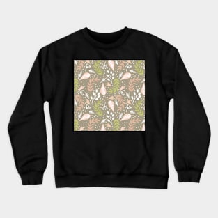 Modern Floral and Leaf Pattern Crewneck Sweatshirt